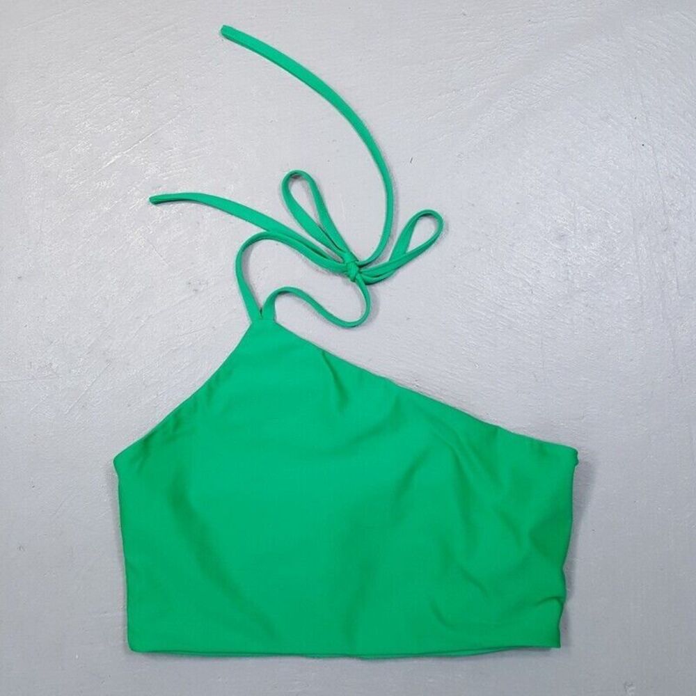 SUPERDOWN Womens Top Medium Green Halter Tank Crop Bandeau Sleeveless